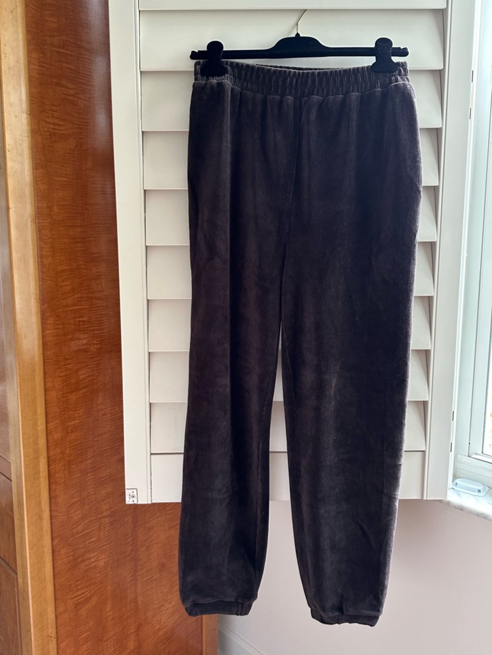 Zara Dark Brown Velour Track Joggers